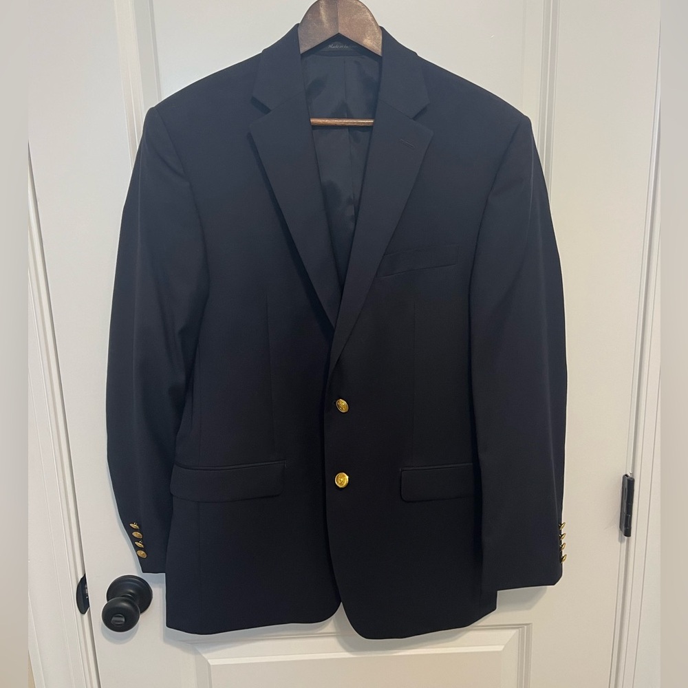 Wool Polo Ralph Lauren Navy Blazer Size 38R